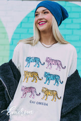 Chi Omega Retro Tiger PR Tshirt