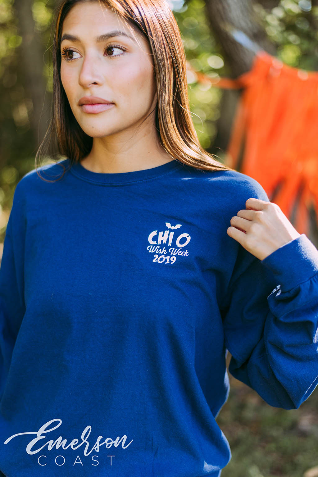 Chi Omega Wish Week Skull Long Sleeve Tee