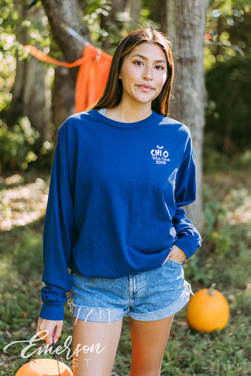 Chi Omega Wish Week Skull Long Sleeve Tee