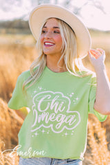 Chi Omega Lime Green Airbrush Tee