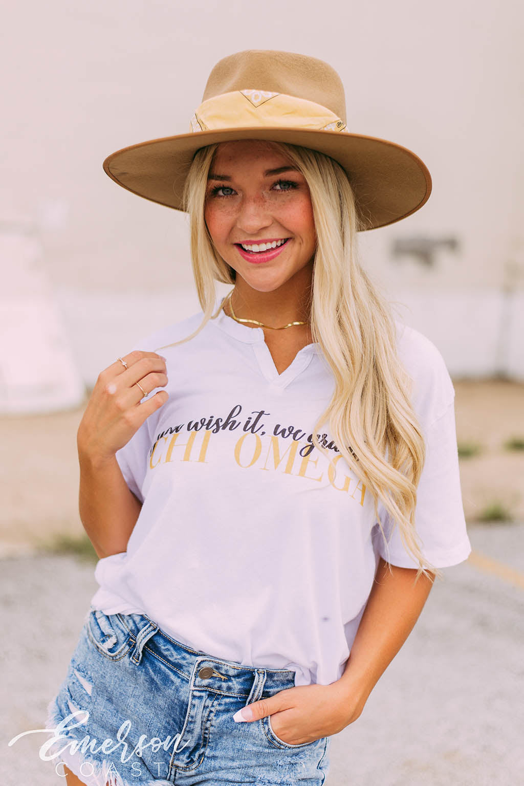 Chi O You Wish it We Grant It Notch Tee