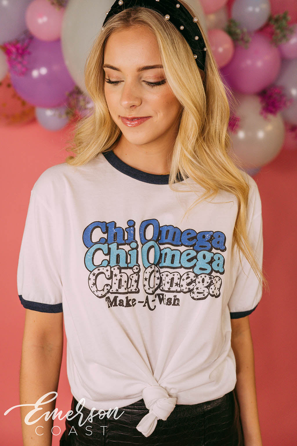 Chi Omega Make A Wish Ringer Tee