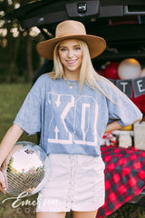 Chi Omega Letters Mineral Wash Tee