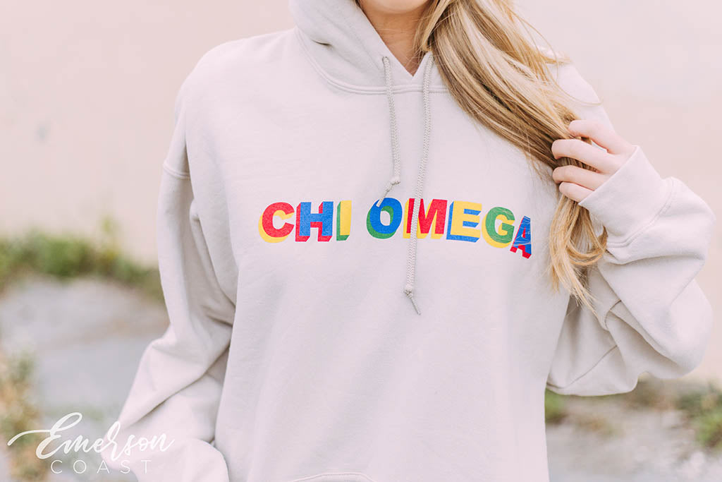 Chi Omega Multicolor PR Hoodie