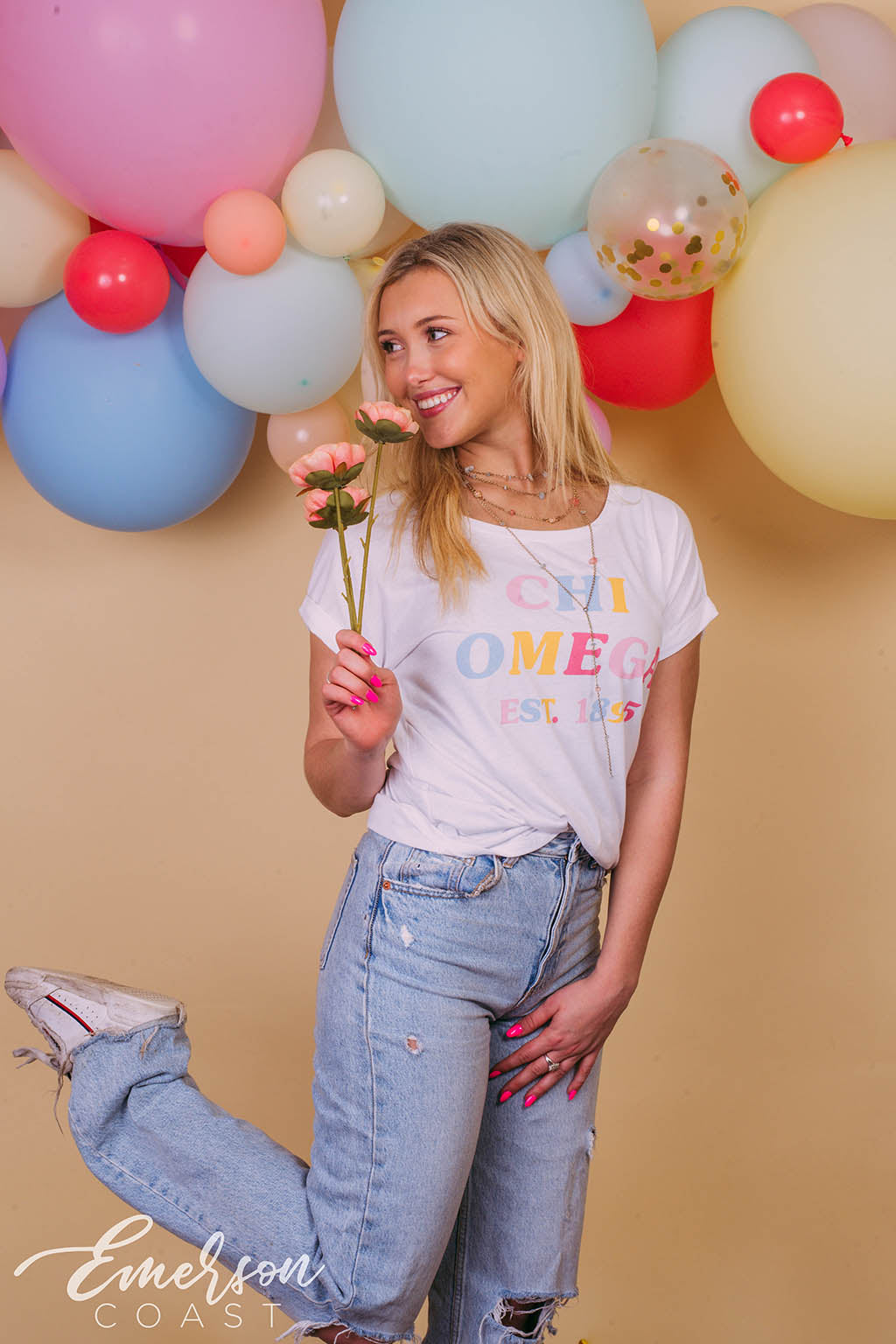 Chi Omega Colorful Recruitment T-shirt
