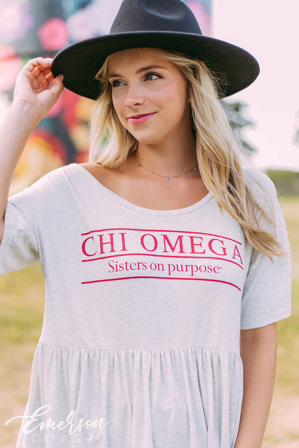 Chi O Sisters On Purpose Peplum Tee