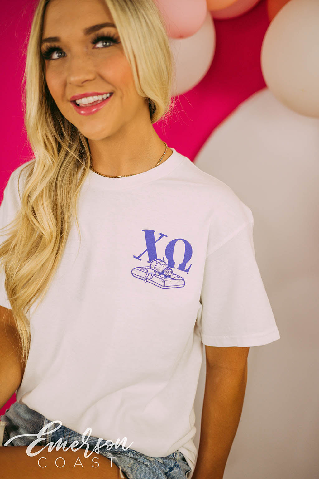 Chi Omega Philanthropy Waffles For Wishes Tee