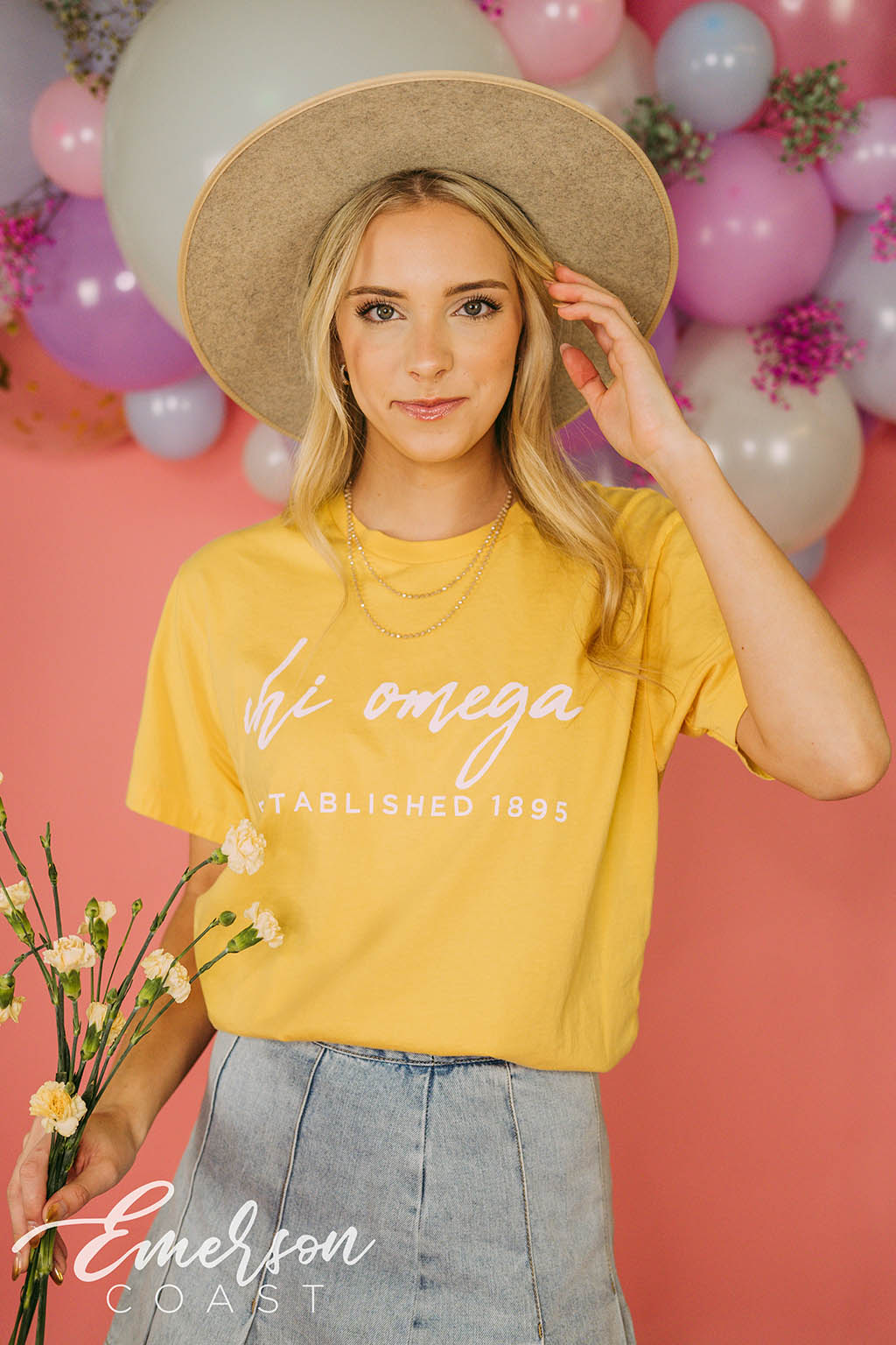 Chi Omega Yellow Recruitment Tee