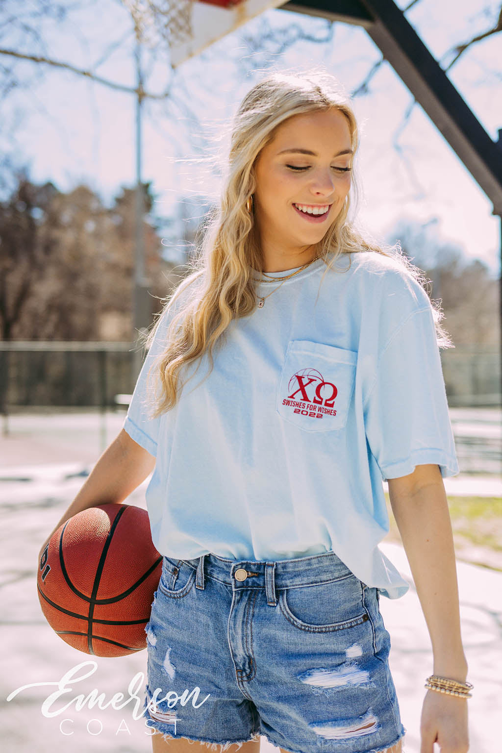 Chi Omega Make A Wish Swishes For Wishes Tee