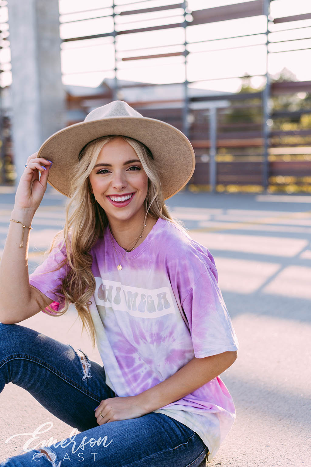 Chi Omega Pink Tie Dye PR Tshirt