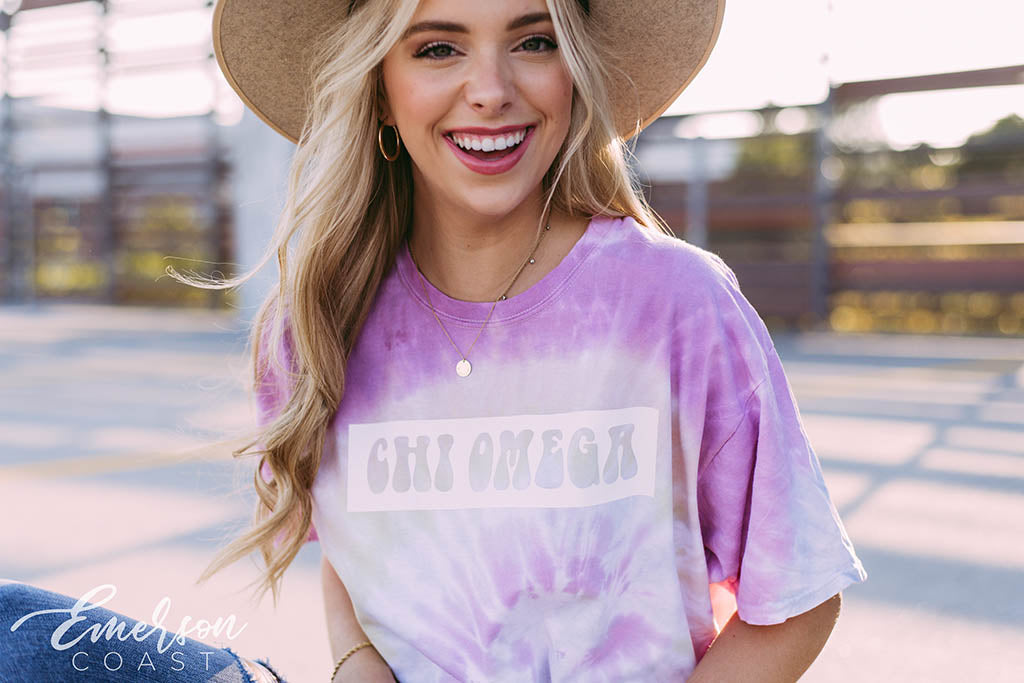 Chi Omega Pink Tie Dye PR Tshirt