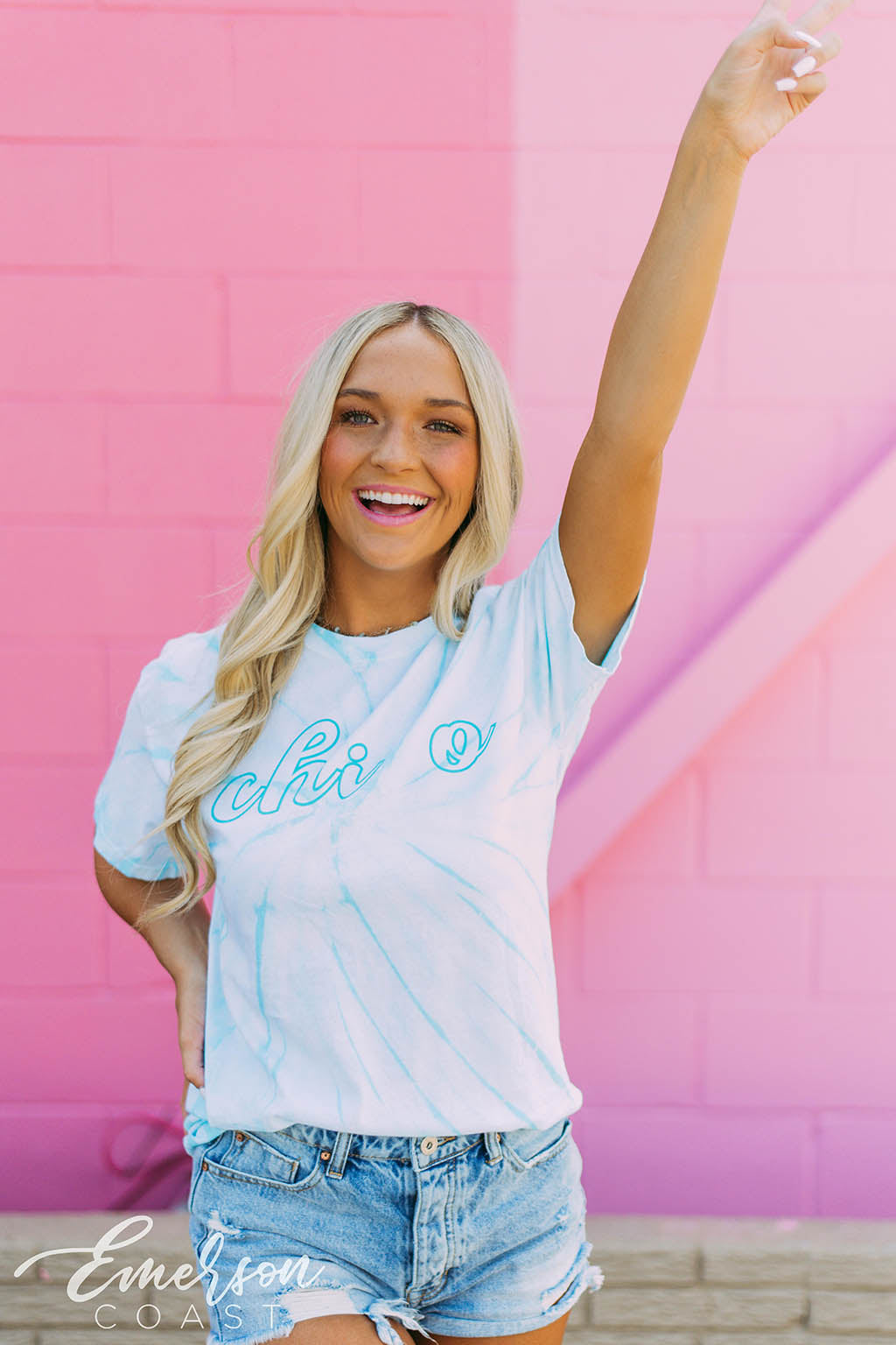 Chi Omega Blue Tie Dye PR Tee