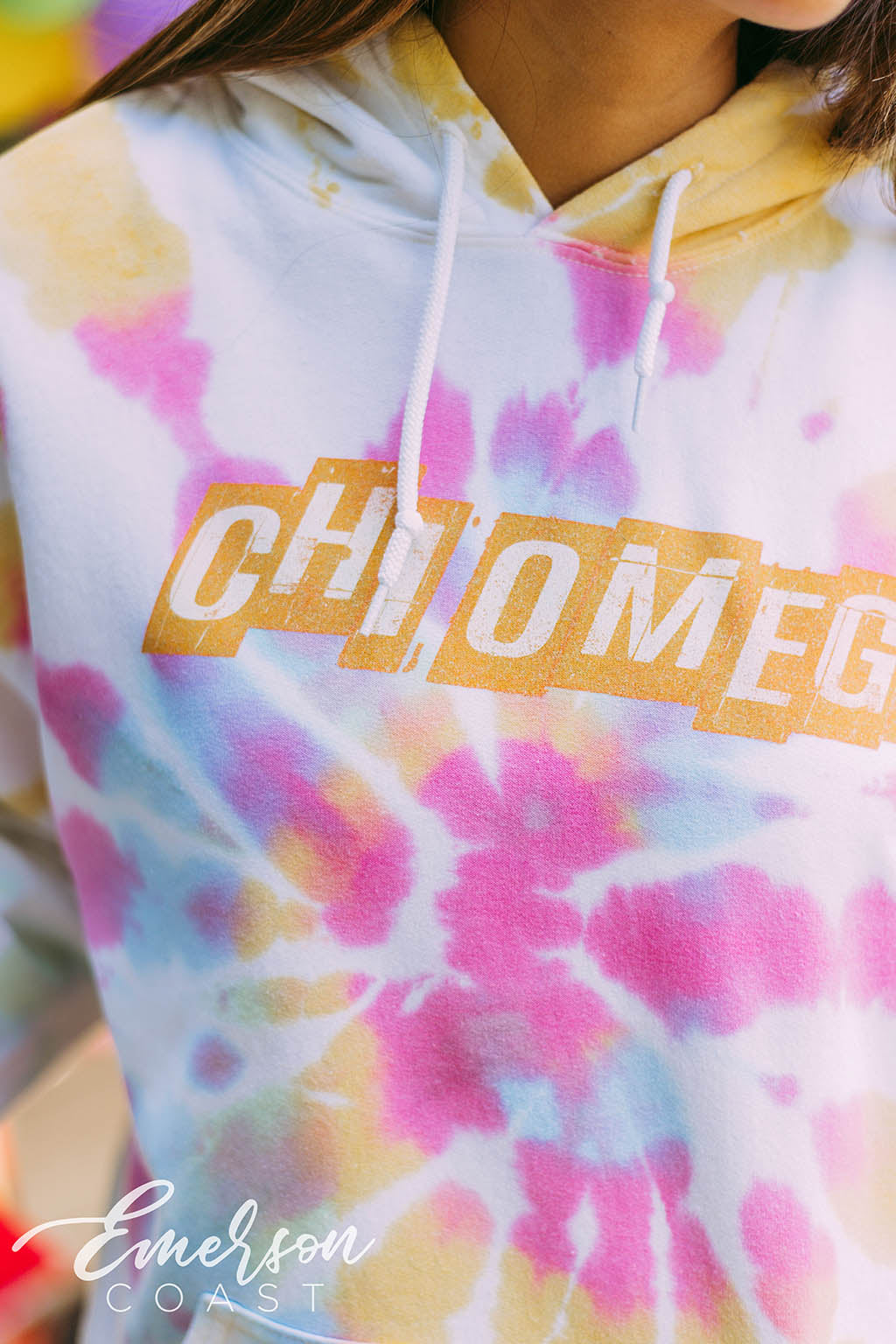 Chi Omega Retro Watercolor Hoodie