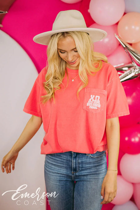 Chi Omega White Carnation Formal Skull Tee
