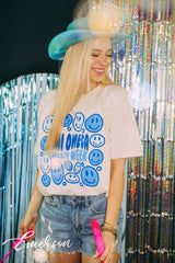 Chi Omega Blue Smileys Wish Week Tee