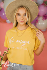 Chi Omega Yellow Recruitment Tee