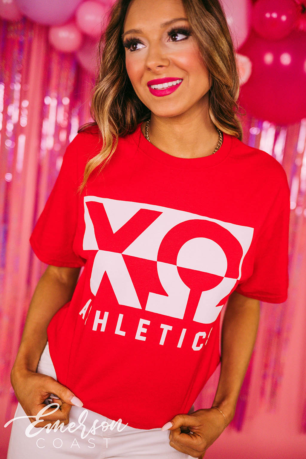 Chi O Red Athletics Tee