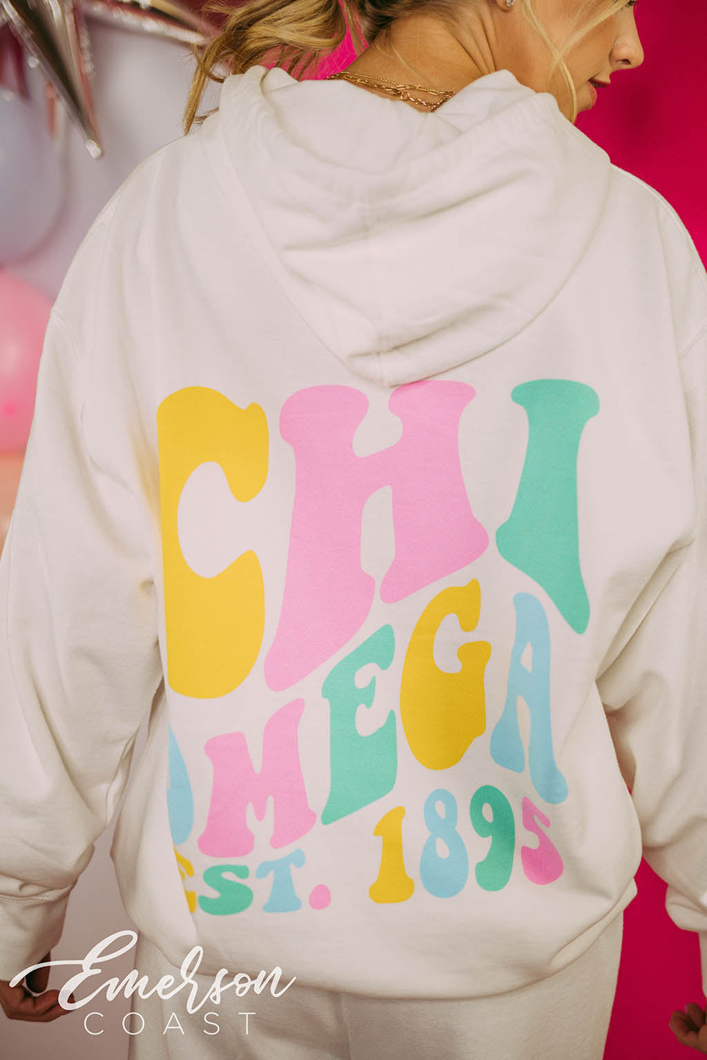 Chi Omega Colorful PR Hoodie