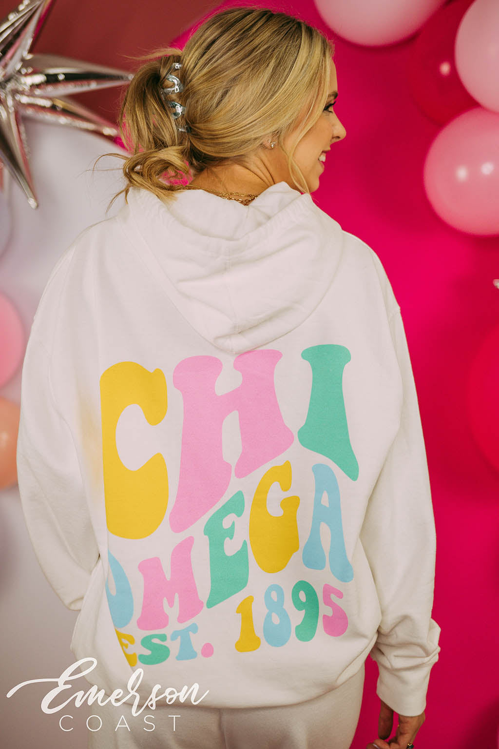 Chi Omega Colorful PR Hoodie