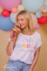 Chi Omega Colorful Recruitment T-shirt