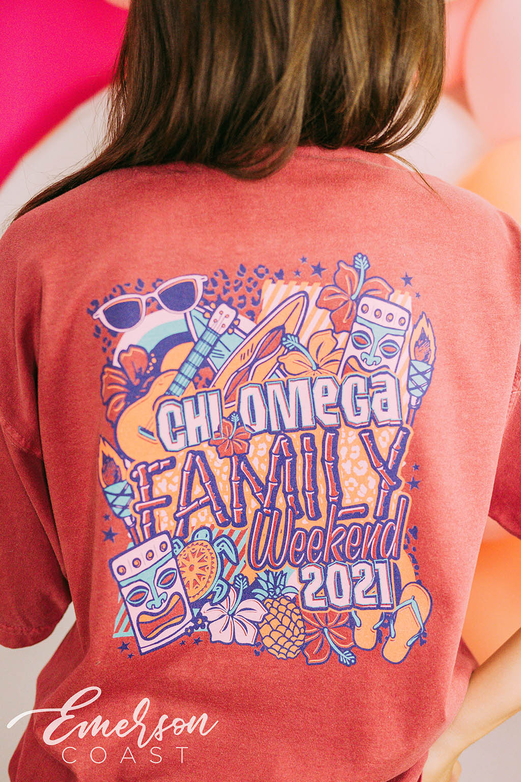 Chi Omega Family Weekend Hawaiian Tee