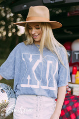 Chi Omega Letters Mineral Wash Tee