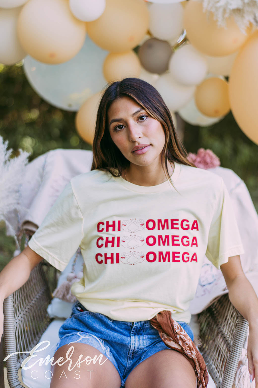 Chi Omega Light Yellow Pr Tee