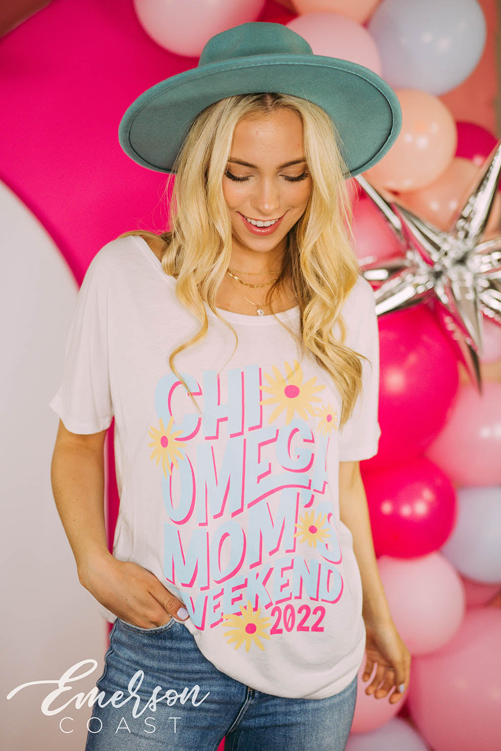 Chi Omega Floral Moms Weekend Slouchy Tee