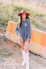 Chi O Charcoal Corduroy Henley