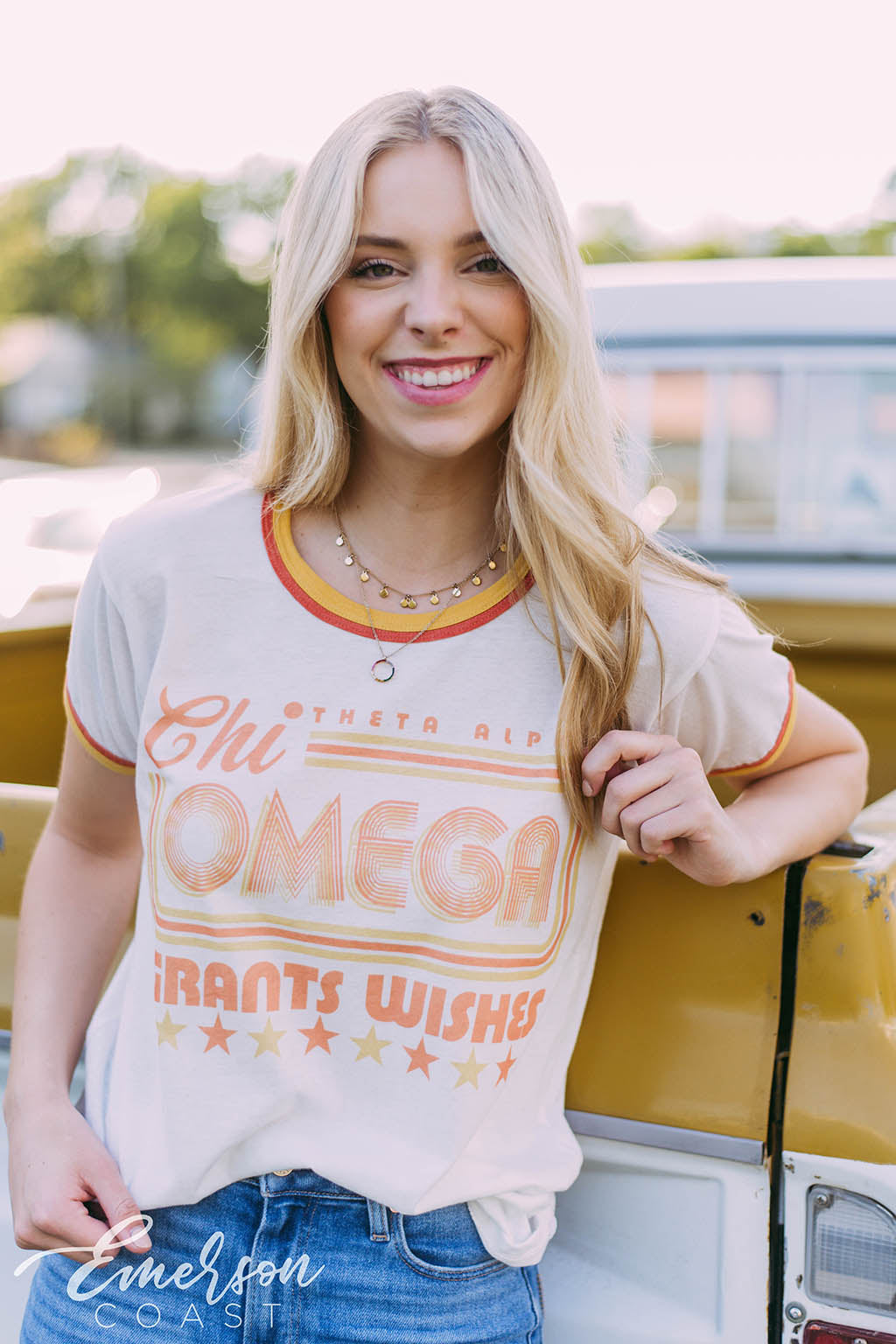 Chi Omega Philanthropy Double Ringer T-Shirt
