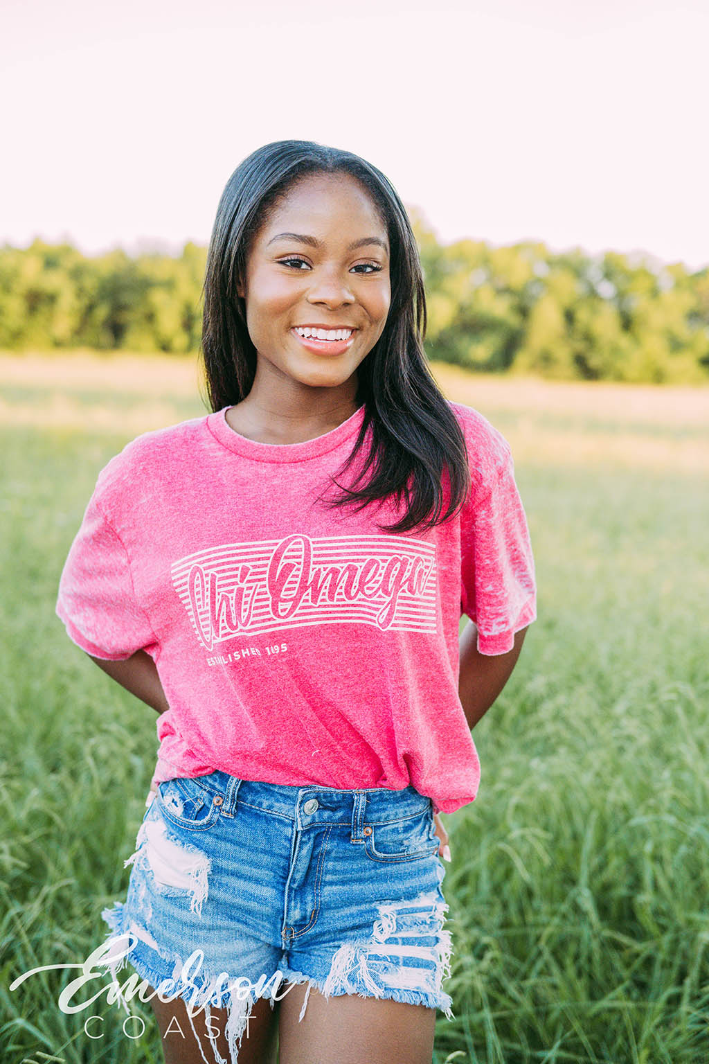 Chi Omega PR Classic Striped Tee