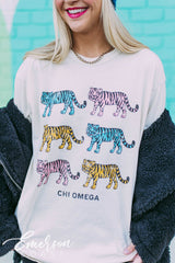 Chi Omega Retro Tiger PR Tshirt