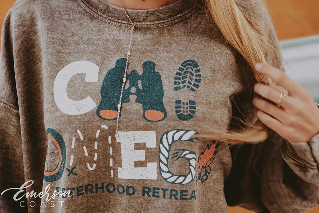 Chi Omega Sisterhood Retreat Bomber Sweatshirt
