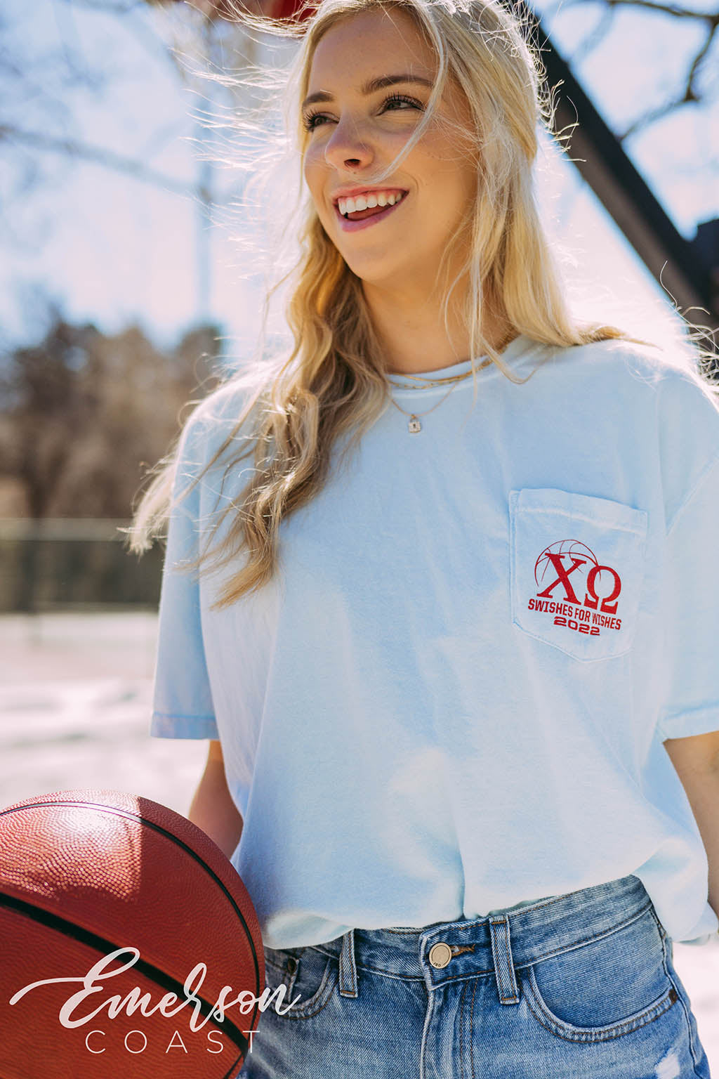 Chi Omega Make A Wish Swishes For Wishes Tee