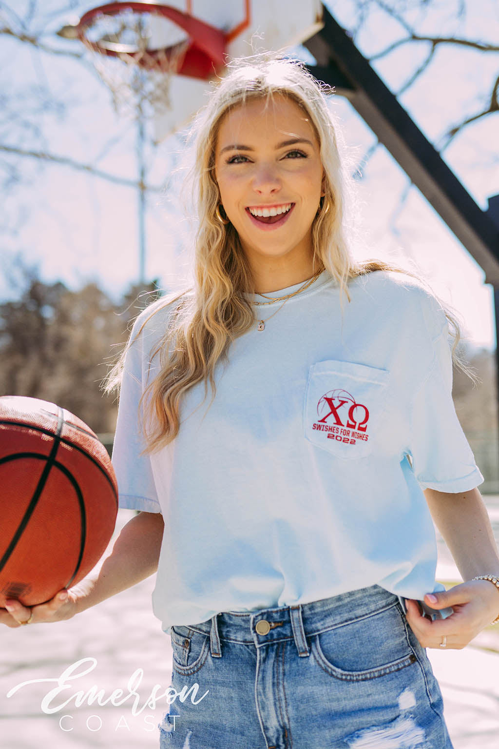 Chi Omega Make A Wish Swishes For Wishes Tee