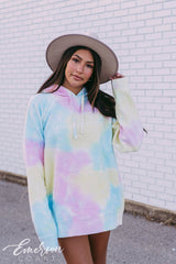 Chi O Spring Tie Dye Corded Hoodie