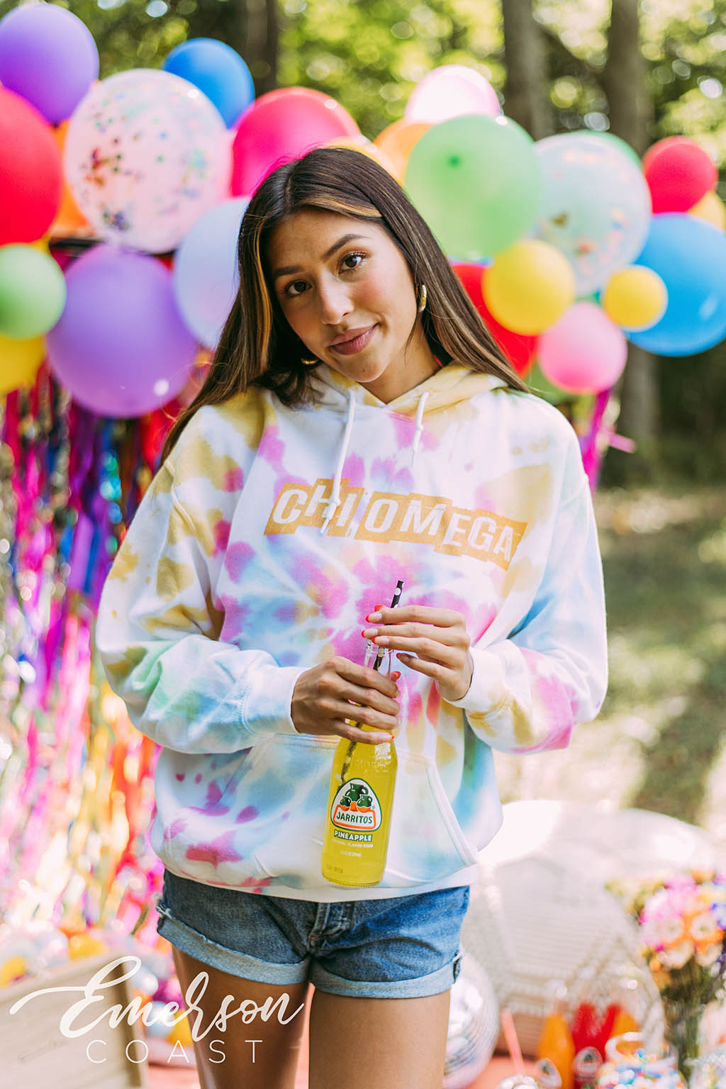 Chi Omega Retro Watercolor Hoodie