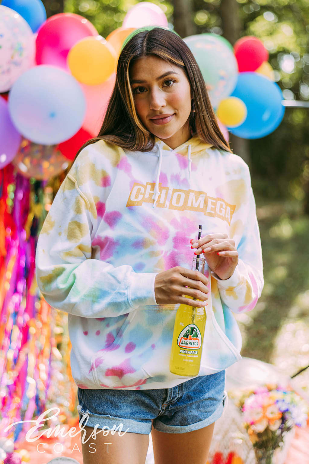 Chi Omega Retro Watercolor Hoodie