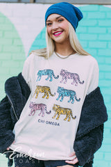 Chi Omega Retro Tiger PR Tshirt