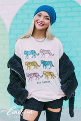 Chi Omega Retro Tiger PR Tshirt