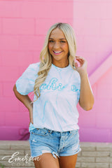 Chi Omega Blue Tie Dye PR Tee