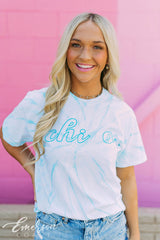 Chi Omega Blue Tie Dye PR Tee