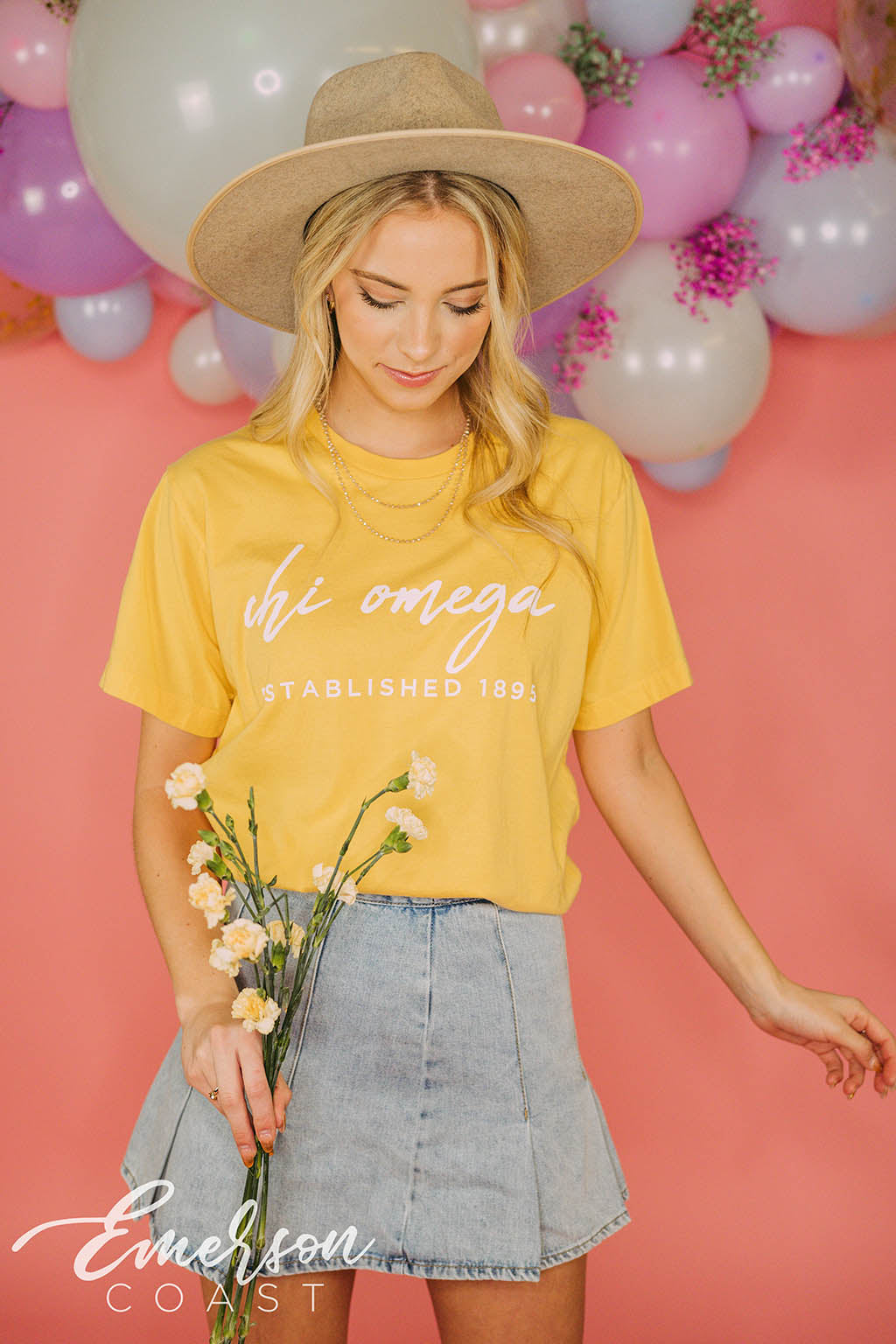 Chi Omega Yellow Recruitment Tee