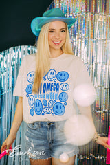 Chi Omega Blue Smileys Wish Week Tee