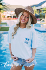 Delta Delta Delta Spring Break Sunglasses Blue Tee