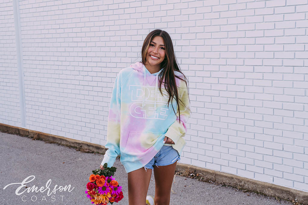 Delta Gamma Spring Tie Dye Corded Hoodie