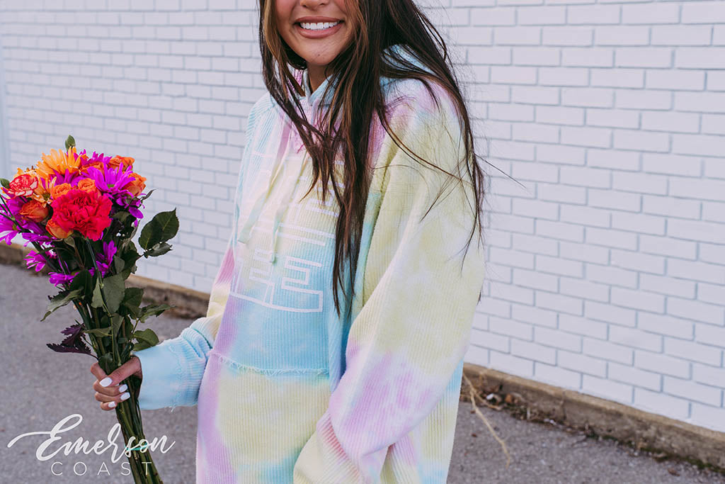 Delta Gamma Spring Tie Dye Corded Hoodie