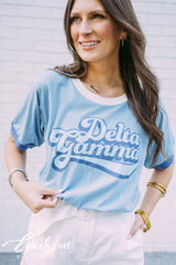 Delta Gamma Recruitment Blue Colorblock Ringer