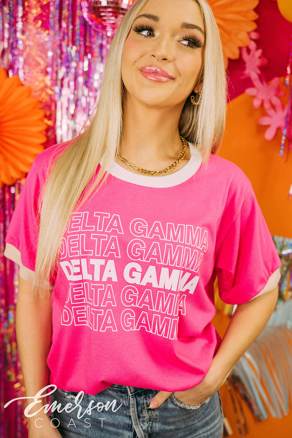 Delta Gamma Recruitment Repeating Ringer Tee
