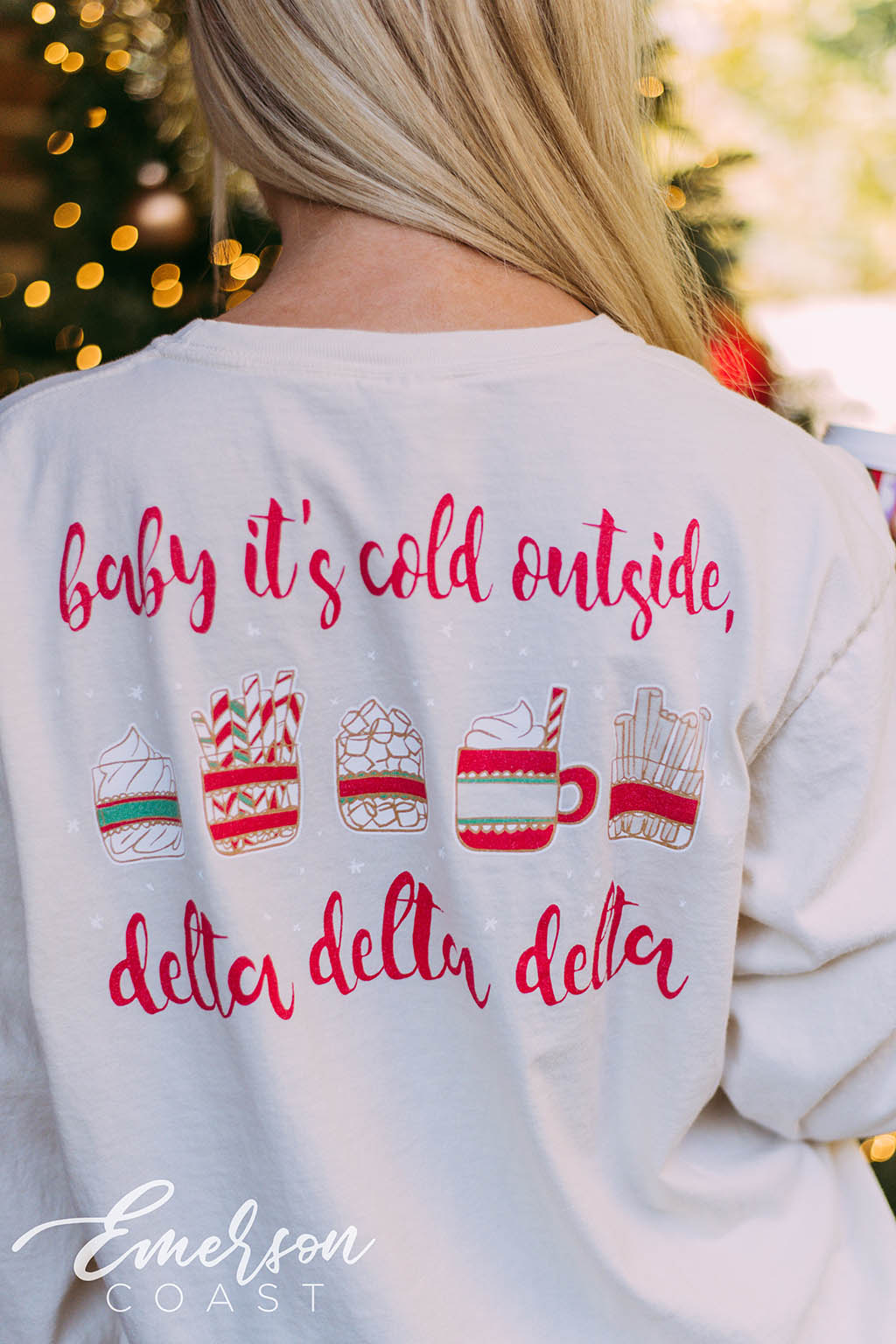 Delta Delta Delta Christmas Long Sleeve Tee